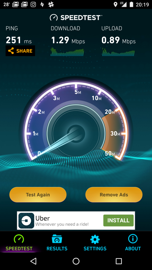 project fi speed test in colombia